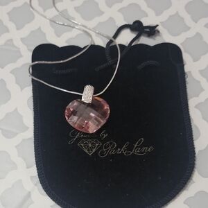 Park Lane Silver Necklace with Pink Gemstone